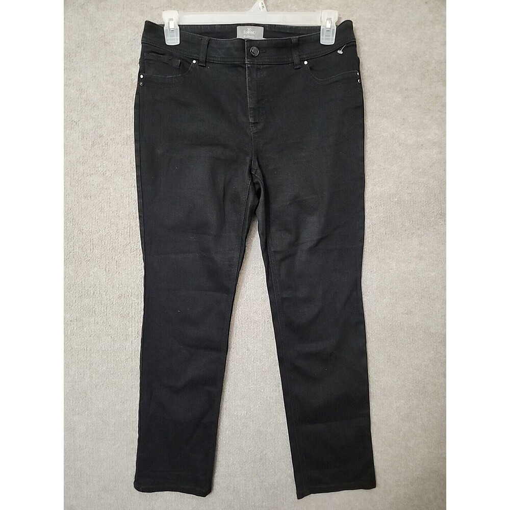 Chicos So Slimming Jeans Womens 1.5 US 10 Short Black Straight Leg Stretch